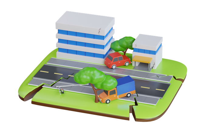 Earthquake In City  3D Icon