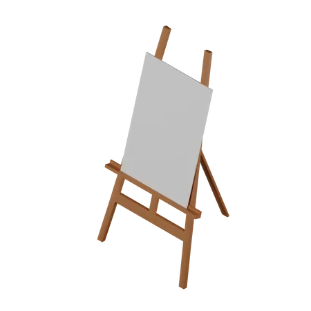 Easel With Drawing Paper 3D Illustration