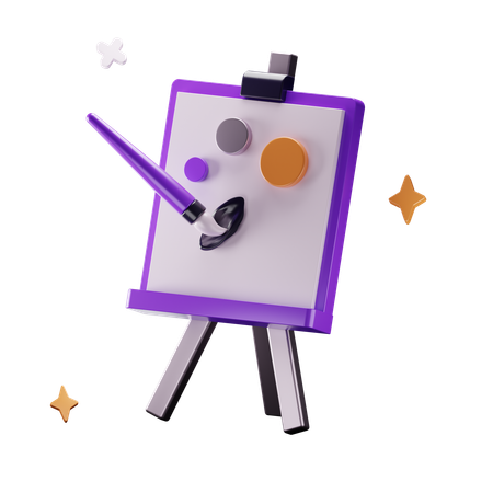 Easel and Canvas  3D Icon