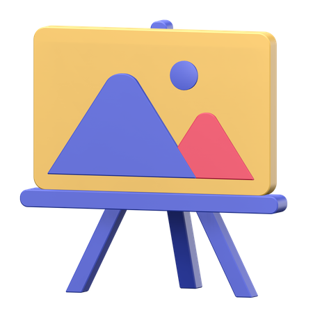 Easel canvas  3D Illustration