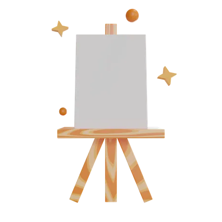 Easel Canvas  3D Illustration