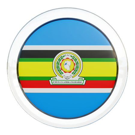 East African Community Flag Glass  3D Icon