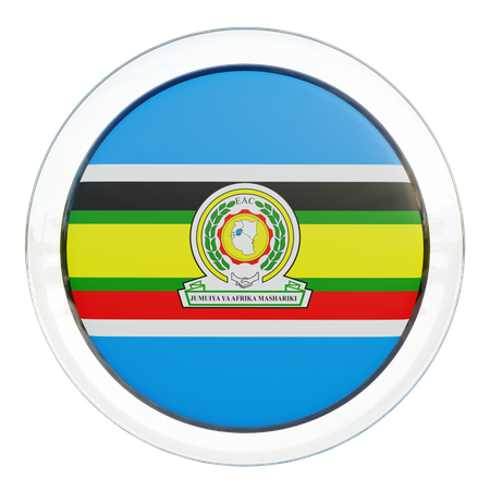 East African Community Flag Glass 3D Illustration