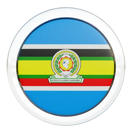 East African Community Flag Glass 3D Illustration