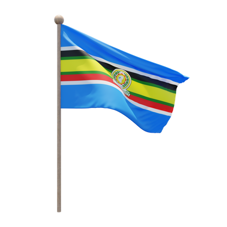 East African Community Flag Pole  3D Flag