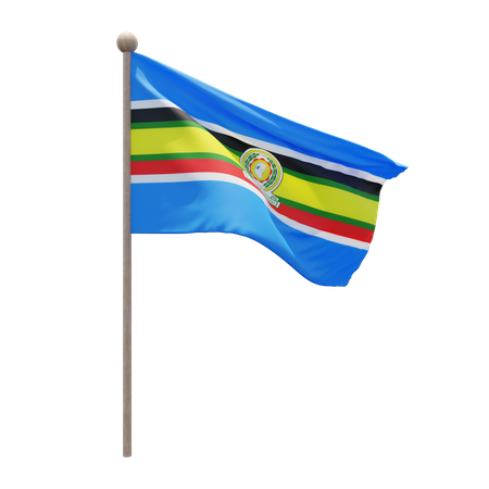 East African Community Flagpole  3D Flag