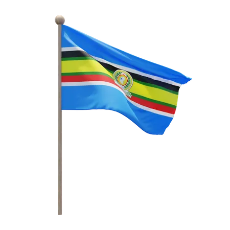 East African Community Flagpole  3D Flag