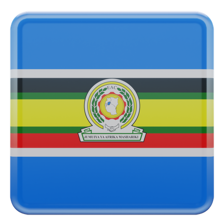 East African Community Square Flag 3D Icon
