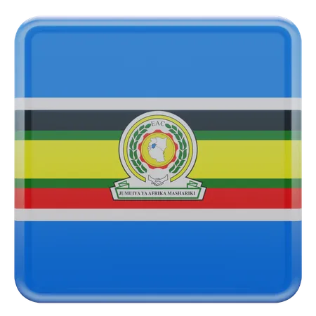 East African Community Square Flag 3D Icon