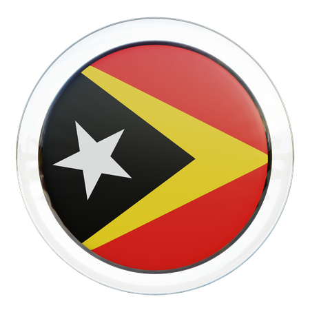 East Timor Flag Glass  3D Illustration