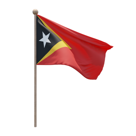 East Timor Flag Pole  3D Flag