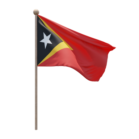 East Timor Flagpole  3D Icon