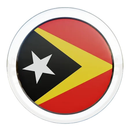East Timor Round Flag  3D Icon