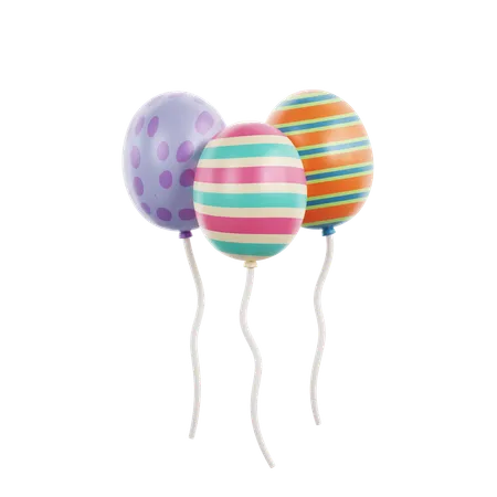 Easter Balloons  3D Icon