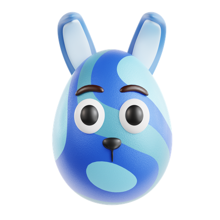 이스터 블루 토끼  3D Icon