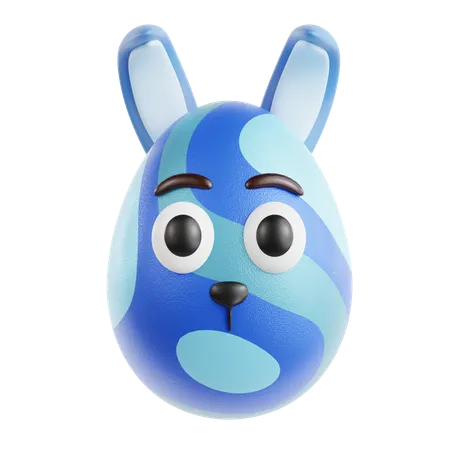 이스터 블루 토끼  3D Icon