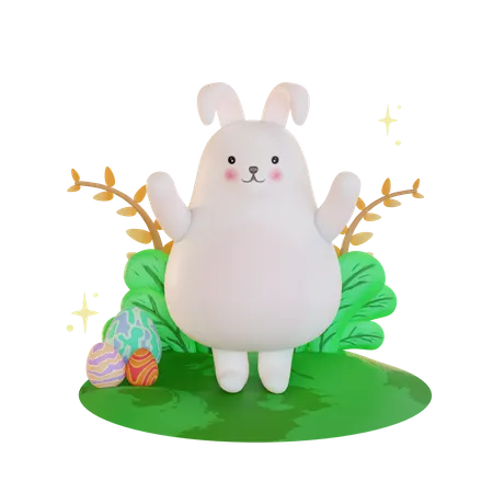 Easter bunny  3D Illustration