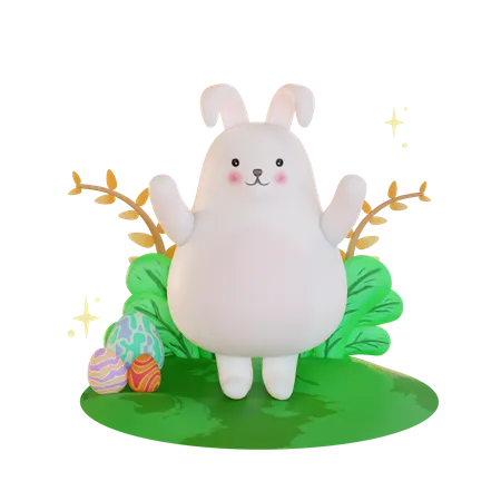 Easter bunny 3D Illustration