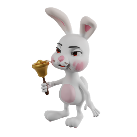 종을 든 부활절 토끼  3D Icon
