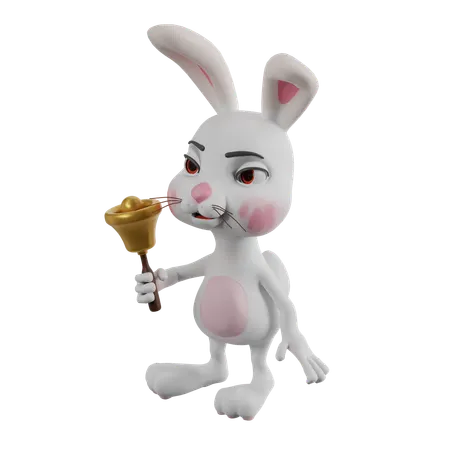 종을 든 부활절 토끼  3D Icon