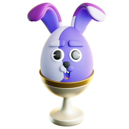 Easter Bunny On Cup  3D Icon