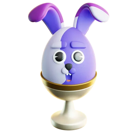 Easter Bunny On Cup  3D Icon