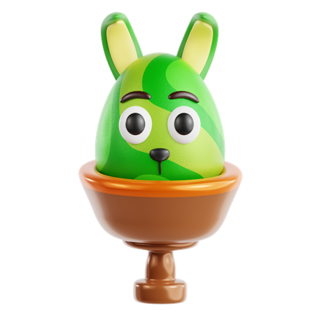 Easter Bunny On Cup  3D Icon