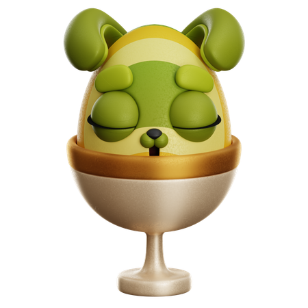 EASTER BUNNY SLEEP ON CUP  3D Icon