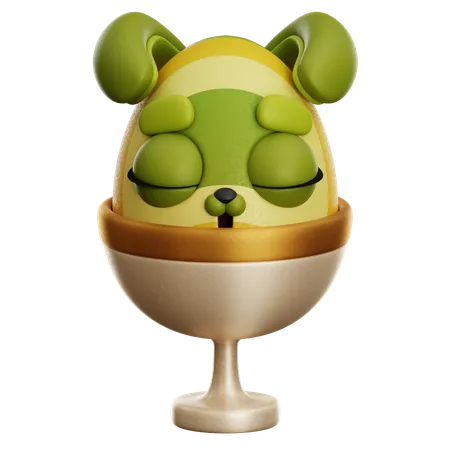 EASTER BUNNY SLEEP ON CUP  3D Icon