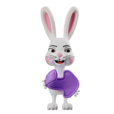 공유를 가진 부활절 토끼  3D Icon