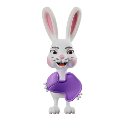 공유를 가진 부활절 토끼  3D Icon