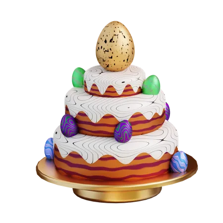3 D Illustration Of Easter Egg Cake 3D Icon