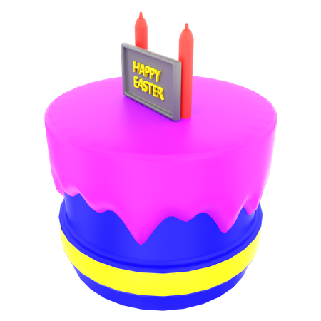 부활절 케이크 축하  3D Icon