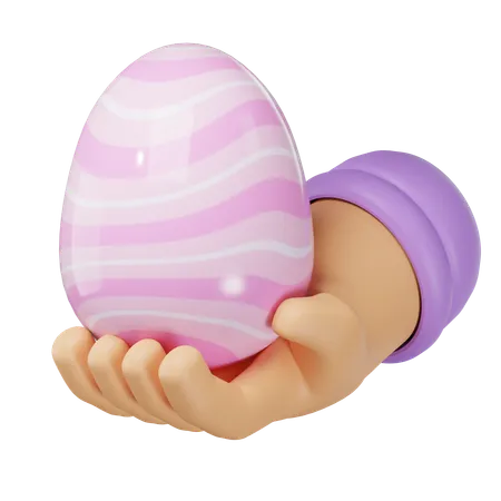 The Hand Holds Egg 3D Icon