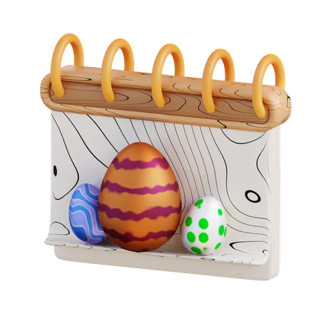 3 D Illustration Of An Easter Egg Calendar 3D Icon