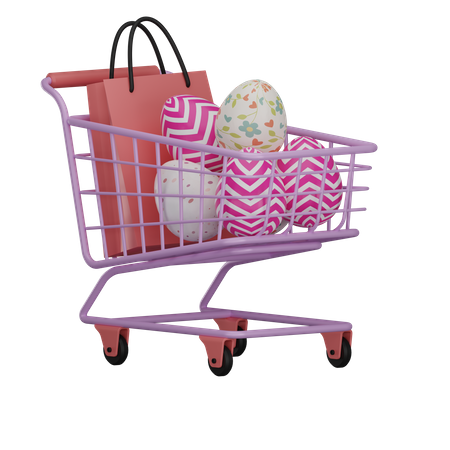 Easter day shopping  3D Illustration