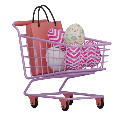 Easter day shopping  3D Illustration