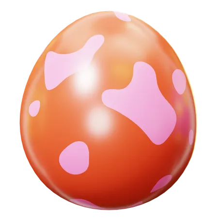 Cute Cartoon 3 D Easter Egg With Abstract Red And Pink Pattern Beautiful Painted Eggs For Easter Egg Hunt Or Egg Decorating Happy Easter Day Festival Spring Holiday 3D Icon