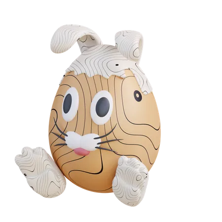 3 D Illustration Of Egg In Bunny Costume 3D Icon