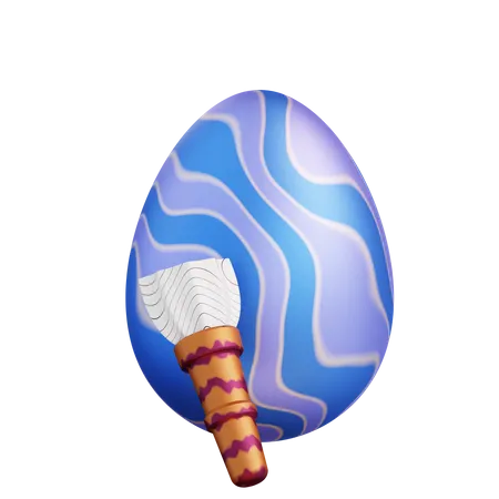 3 D Illustration Of Painting An Egg 3D Icon