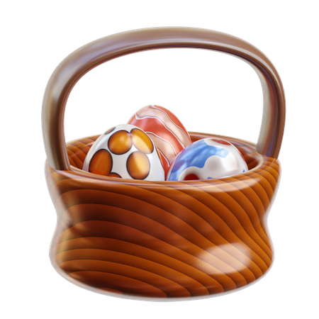 Easter egg basket  3D Icon