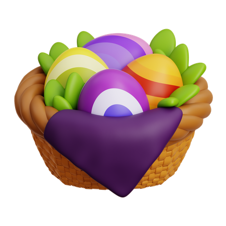Easter Egg Basket  3D Icon