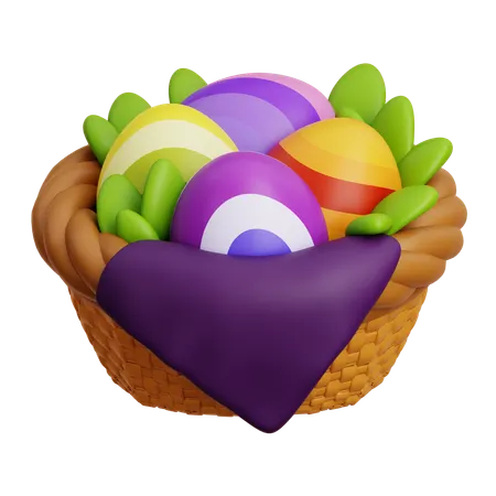 Easter Egg Basket  3D Icon