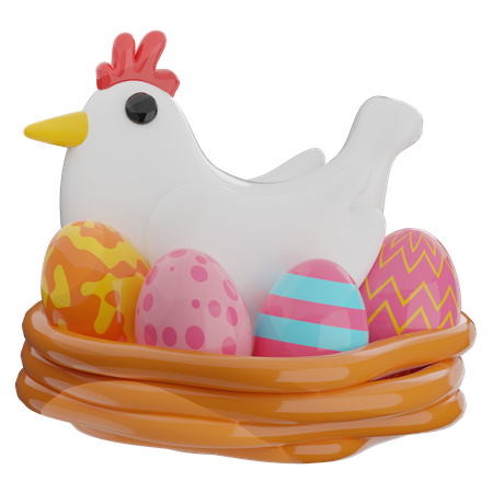 Easter Egg Basket  3D Icon