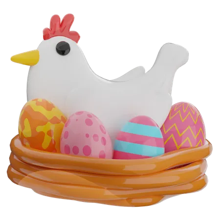 Easter Egg Basket  3D Icon