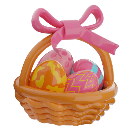 Easter Egg Basket  3D Icon