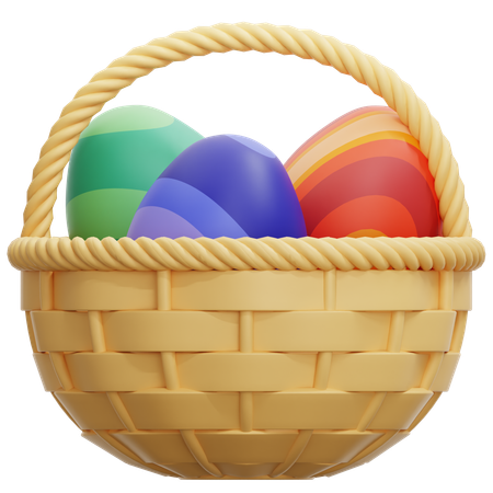 Easter Egg Basket  3D Icon