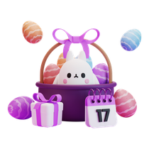 Easter egg basket with bunny