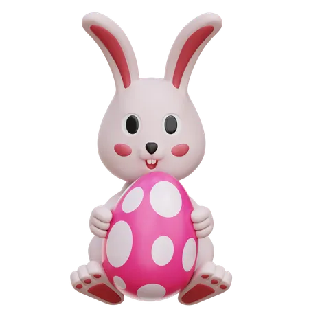 Easter Egg Bunny  3D Icon