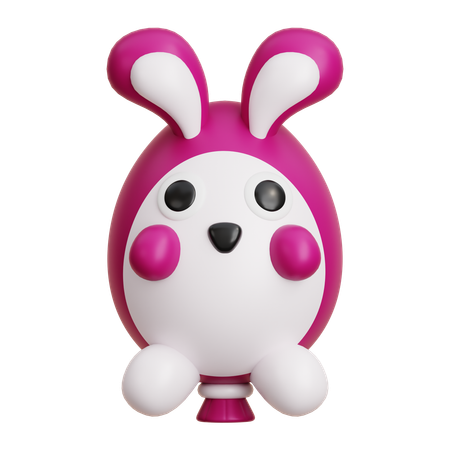 Easter Egg Bunny Balloon  3D Icon